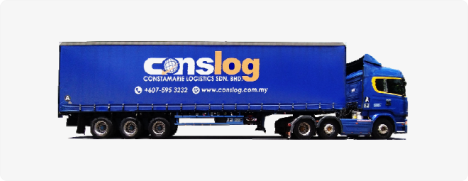 Curtain Side Trailer: Dimension 45ft/3 axles (air ride)